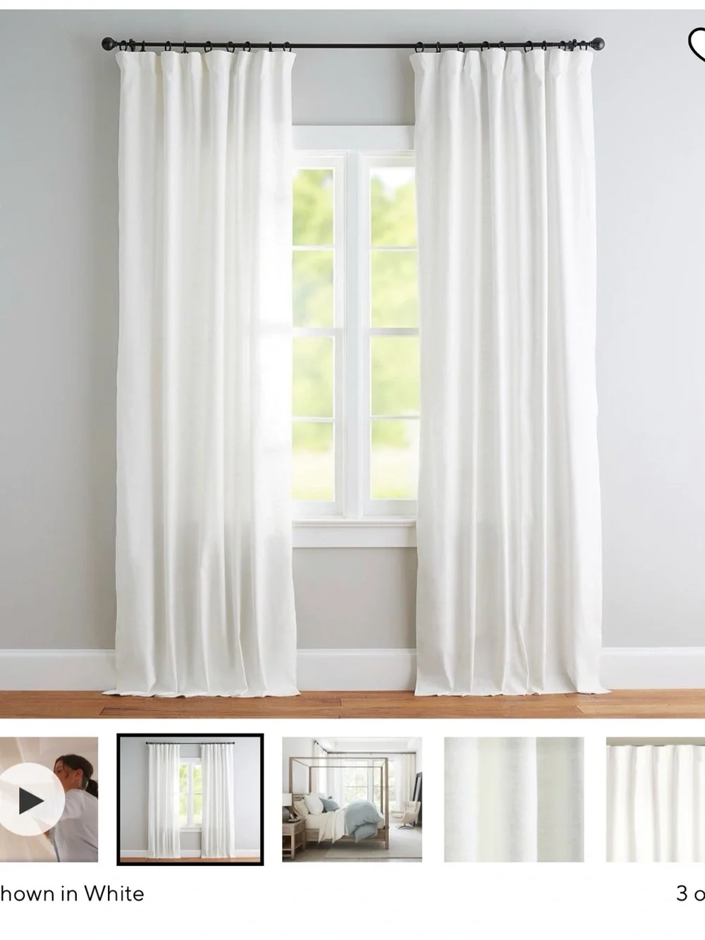 Pottery Barn Linen Blackout Curtains (4 Panels)